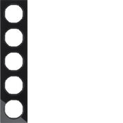 Berker - Abdeckrahmen Rahmen Glas/sw 10152216 5fach