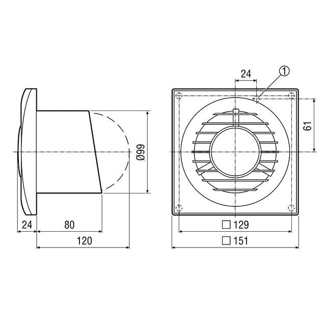 Maico - Kleinraumventilator Kleinraumventilator ECA piano Standard 8W 80cbm/h DN100  − 1 Stück
