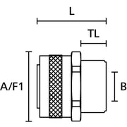 HellermannTyton - Metall-Schutzschlauch-Verschraubung Verschraubung PCS25-FM-M25 si − 10 Stück