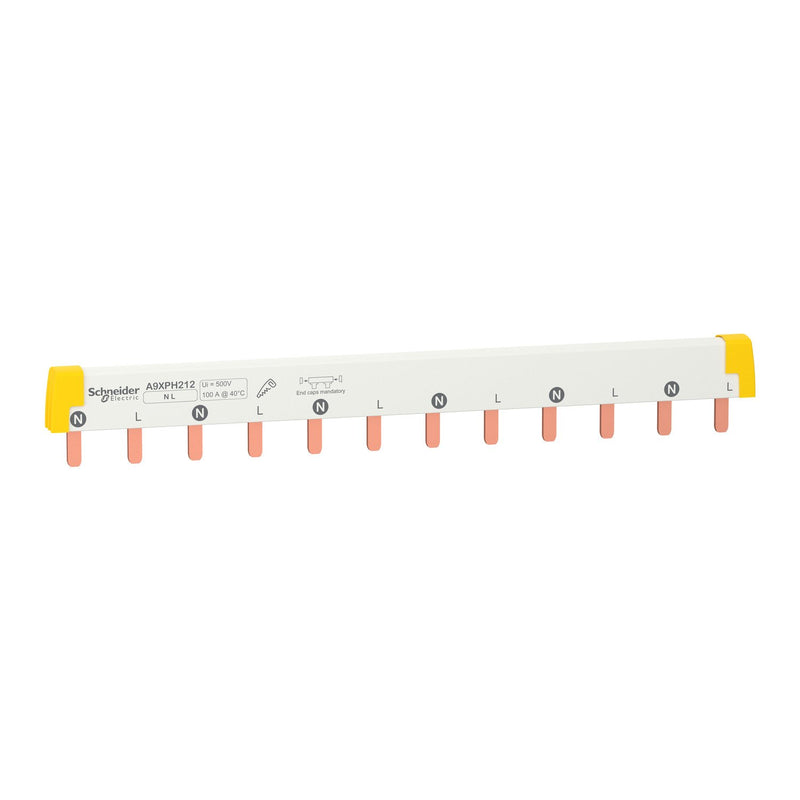 Schneider Electric - Phasenschiene Steg A9XPH212 ablängbar, 2P, 12 TE