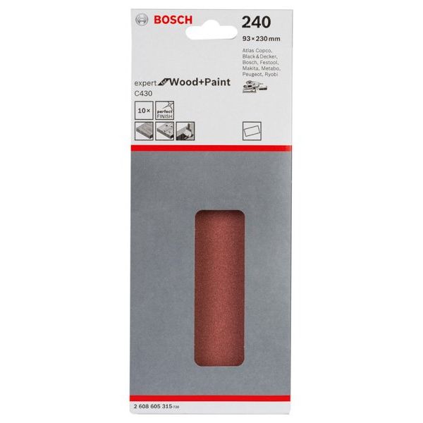 Bosch - Schleifpapier/Schleifvlies Schleifblatt C430, 93 x 2608605315 230 mm 240 ungelocht