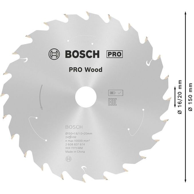 Bosch - Kreissägeblatt PRO Wood cordless 2608837674 Kreissägeblatt 150 x