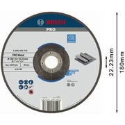 Bosch - Trenn-/Schleifscheibe PRO Metal Schleifscheibe, 2608600315 180 x 6 x 22.23 mm