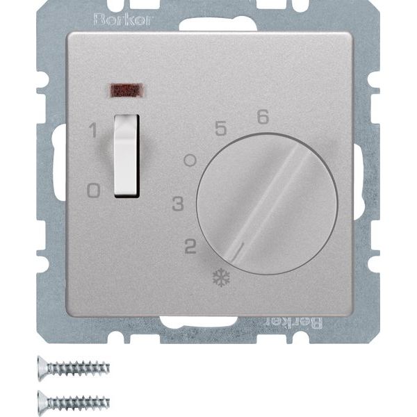 Berker - Raumthermostat Temperaturregler alu/lack 20306084 mit Öffner