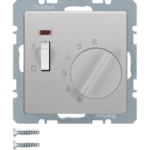 Berker - Raumthermostat Temperaturregler alu/lack 20306084 mit Öffner