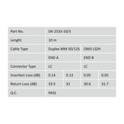 DIGITUS - Patchkabel LWL LWL-Patchkabel, 50/125 DK-2533-10/3 LC/LC, 10m, OM3