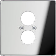 Jung - Einsatz/Abdeckung für Kommunikationstechnik Abdeckung gl.chr GCR 2962-2 für 2 Kleinst.Dosen