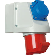 Walther Werke - CEE-Steckdose (IEC 60309) Mini-Kombi Wanddose 16A 114 5P400V6h+Schutz.IP44