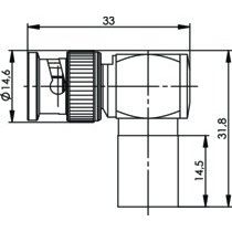Telegärtner - Koax-Steckverbinder BNC-Kabelwinkelstecker 100023324 cr G37(2.7/7.25)