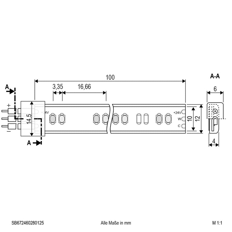 EVN Lichttechnik - Lichtschlauch/-band LED-Stripe SB672460280125 kürzbar IP67