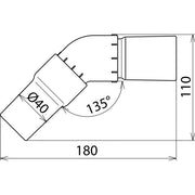 DEHN - Zubehör/Ersatzteile für Sicherheitsgeräte Saugrohrwinkel SRW 135 MS 135 Grad D40, L100mm