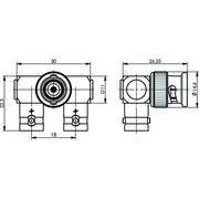 Telegärtner - Koax-Kupplung BNC Y-Winkeladapter 100023586 (F-M-F) 504 − 5 Stück