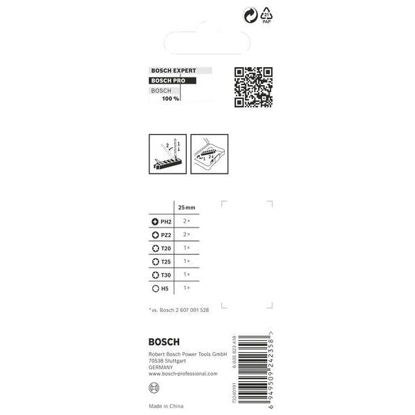 Bosch - Bit-Set PRO Impact Bit 2608521U62VE(8) Set, 25 mm, 8-tlg − 5 Packung