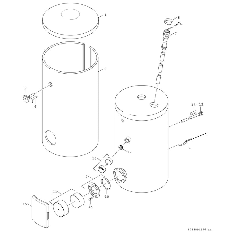 Bosch Thermotechnik - Warmwasserspeicher indirekt beheizt Bival.Warmwasserspeicher WPS490-1EP1C STORA 419L, silber