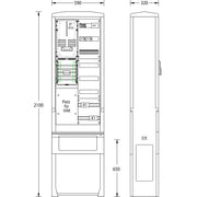 uesa - Zähler-Komplettschrank Straßenbeleuchtungssäule SB-S-4G Netze BW 2100x590x320mm