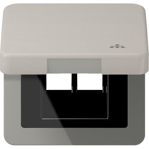 Jung - Abdeckrahmen Klappdeckel CD 590 KL LAN PT LAN m.Zentralplatte