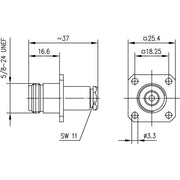 Telegärtner - Koax-Steckverbinder N-Kabeleinbaubuchse 100024086 mit Flansch G3