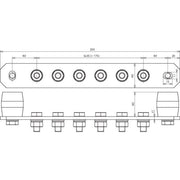 DEHN - Potentialausgleich-Schiene Potentialausgleichschiene PAS I 6AP M10 CU o. Abdeckung CU