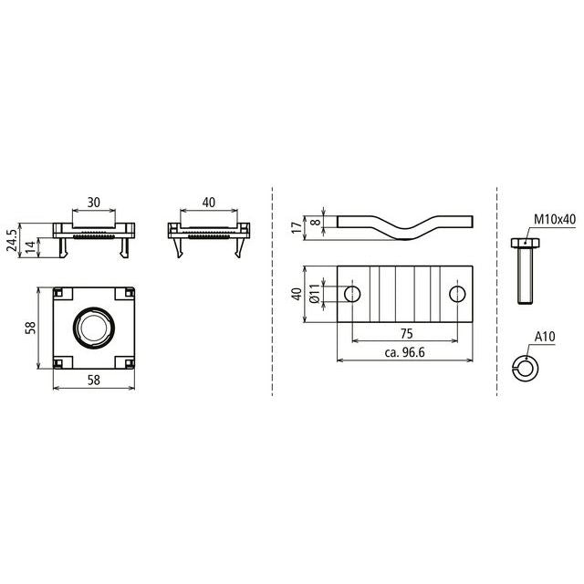 DEHN - Zubehör/Ersatzteile für Erdung und Blitzschutz Anschlussset PAS EX FL Fl 30/40mm