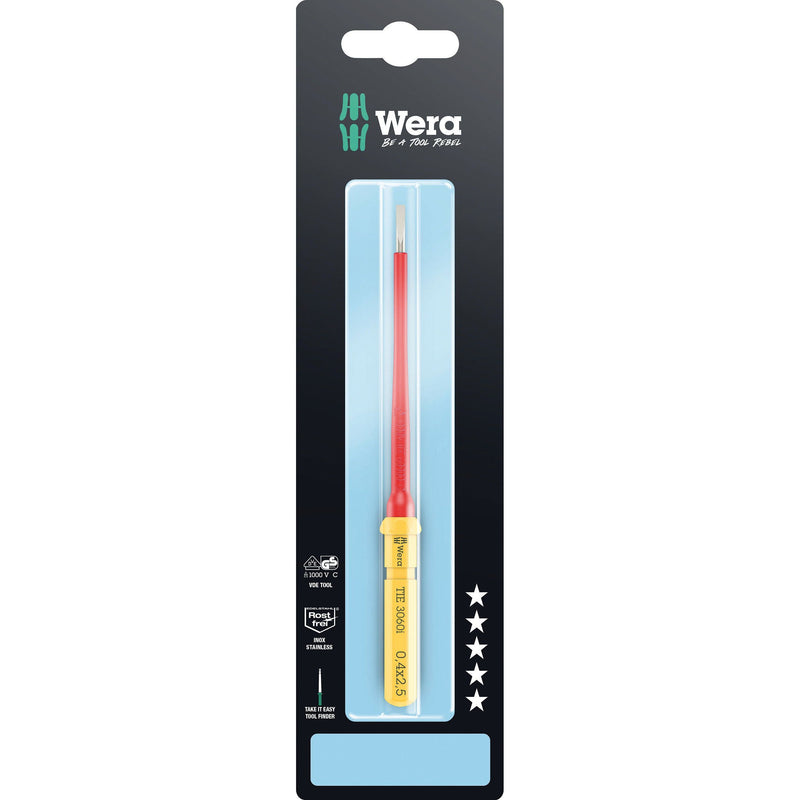 Wera - Schlitz-Schraubendreher Kraftform Kompakt VDE 3060 05006575001 0,4 x 2,5 x 157 mm − 5 Stück