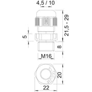 OBO Bettermann - Kabelverschraubung Verschraubung V-TEC VM16 SW Vollmetrisch