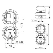 Grothe - Signalsäulenelement, Anschlussmodul Basis-Ampelmodul AMP 8906 2LE 12-24VAC/DC