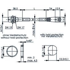 Telegärtner - Konfektionierte Leitung für steckbare Gebäudeinstallation STX M12x1-RJ45 VL X-kod. 100017390 Cat.6A-SFTP-A0050