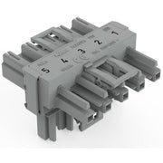 WAGO - Kompaktverteiler für steckbare Gebäudeinstallation T-Verteiler 5-polig 770-1741 Kod. B,grau − 50 Stück