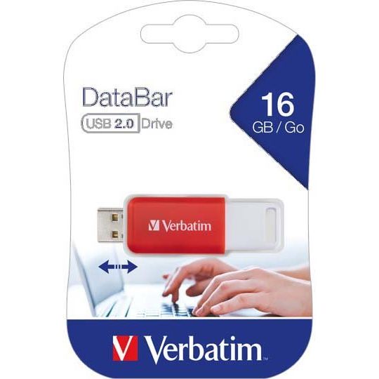 Verbatim - Speichermedium digital USB 2.0 Stick 16GB DataBar 49453 rt (R)8MB/s,(W)2.5MB/s − 10 Stück
