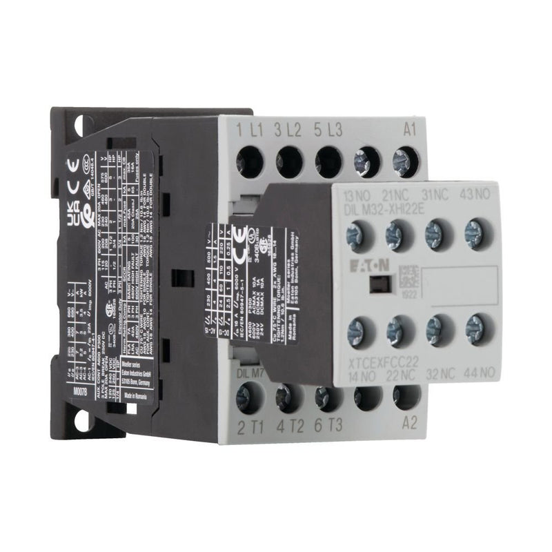 Eaton - Leistungsschütz zum Schalten von Wechselstrom Leistungsschütz DILM7-22(24VDC) 3kW, 2S, 2Ö