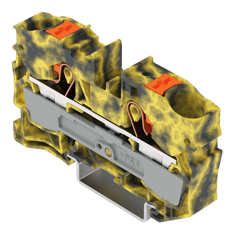 WAGO - Durchgangs-Reihenklemme 2-Leiter-Durchgangsklemme 2210-1201/000-053 Drücker,10mm²,dgr-ge − 25 Stück