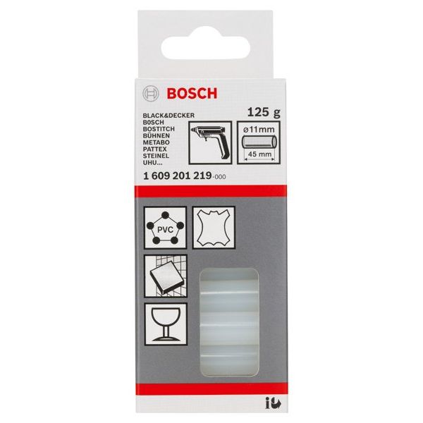Bosch - Klebestick für Heißklebepistole Schmelzkleber, 11 x 45 mm, 1609201219 125 g, transparent