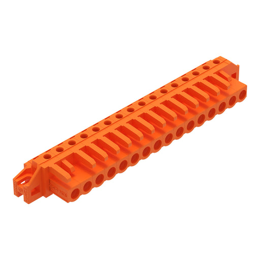 WAGO - Leiterplattensteckverbinder THT-Federleiste abgewink. 232-276/031-000 Maß 5,08mm,orange − 10 Stück
