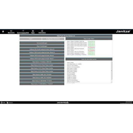Janitza Electronic - Visualisierungs-Software PUSH Service APP 5100238 Energy-Portal