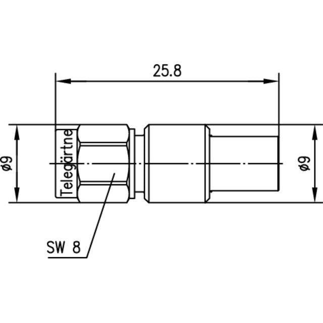 Telegärtner - Koax-Kupplung Adapter SMA-SMB m-f 100024807 50 Ohm − 5 Stück