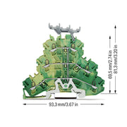 WAGO - Schutzleiter-Reihenklemme Dreistockklemme 2002-3237 6-LeiterSchutzleiter − 50 Stück