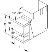 Niedax - Flachwinkel für Geräteeinbaukanal GK-Vertikaleck 90Gr. DKVVO 170-78T100 R 170x100mm