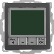 Berker - Raumthermostat/Uhrenthermostat Temperaturregler anth/sa 20446086 m. Zentralstück