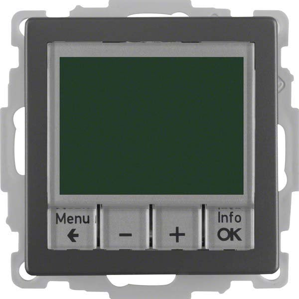 Berker - Raumthermostat/Uhrenthermostat Temperaturregler anth/sa 20446086 m. Zentralstück