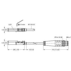 Turck - Magnetischer Näherungsschalter Magnetfeldsensor BIMUNTAP6X0.6PSG3M f. Pneumatikzylinder