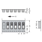 WAGO - Ein- und mehrpolige Klemmenleiste SMD-Leiterplattenklemme 2060-451/998-404 Drücker,0,75mm²,weiß − 13500 Stück