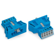 WAGO - Geräteanschluss für steckbare Gebäudeinstallation Snap-In-Stecker 890-2115 5-polig,Kod. I,blau − 50 Stück