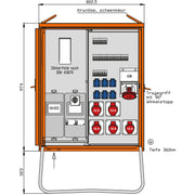 Walther Werke - Baustromverteiler Anschlussverteilerschrank WAV0179R1 55kVA m.Zählerplatz