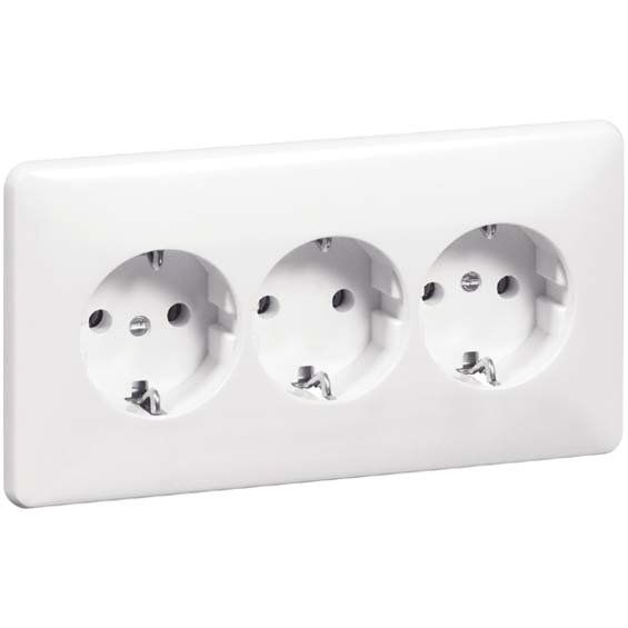 Peha - Schalter-/Steckdosenkombination SCHUKO-Steckdose D 6513 3-fach ws16A 250V 2