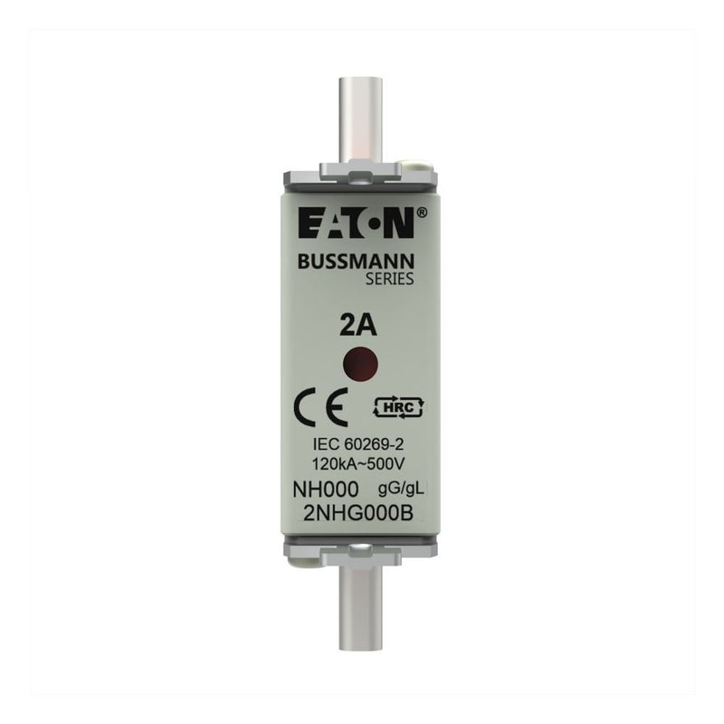 Eaton - Messersicherung Sicherungseinsatz Nieders. NH-SICHERU#2NHG000B 2A AC 500V 120kA − 3 Stück