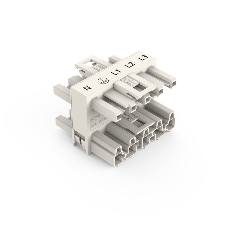 WAGO - Kompaktverteiler für steckbare Gebäudeinstallation Verteiler 770-659 400V 25A 5p. weiß − 25 Stück