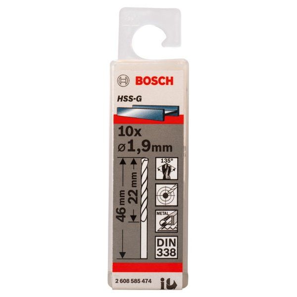 Bosch - Bohrer PRO Metal HSS-G 2608585474 Spiralbohrer 1,9 x