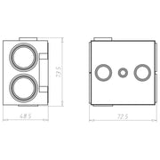 Kaiser - Dose, Gehäuse für Montage in der Wand/Decke Geräte-Verbindungsdose 1262-06 B2, Tiefe 48,5mm − 100 Stück