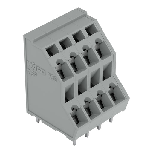 WAGO - Leiterplattenklemme DoppelstockLeiterplattenk. 736-107/000-016 Maß 5mm,grün-gelb − 49 Stück