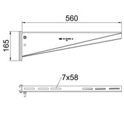 OBO Bettermann - Ausleger für Kabeltragsystem Stielausleger AS 55 56 FT tauchfeuervz. 560mm